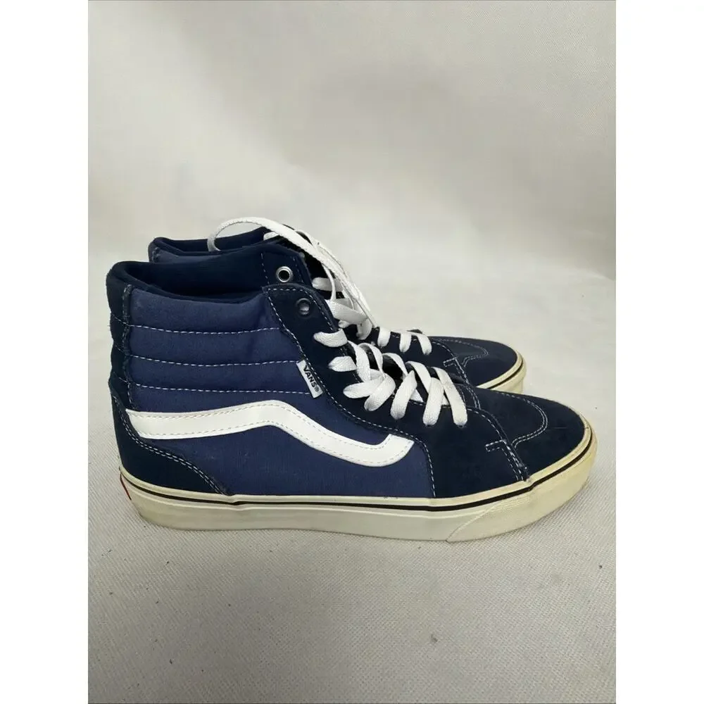 Vans Filmore SK8 Hi Mens Shoes Size 8 Navy Blue Canvas Suede High Top Skate